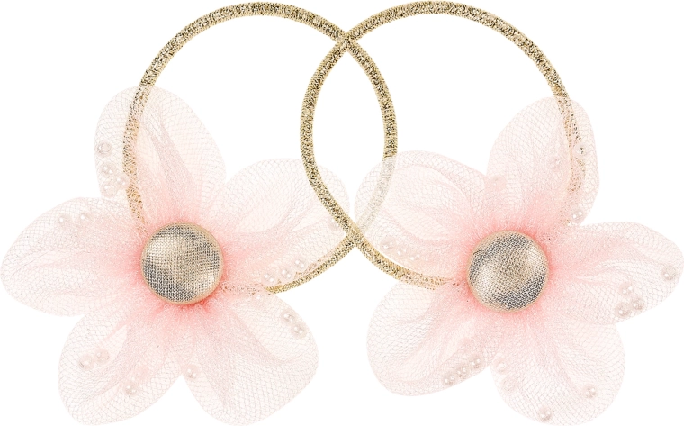 Souza! Odet hair ties with a pink flower - 2 pcs