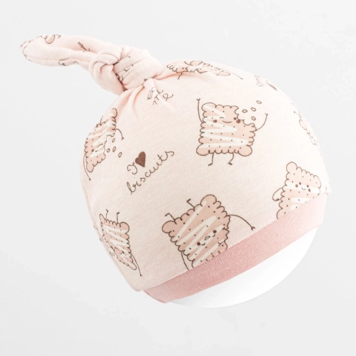 Детска памучна шапчица New Baby Biscuits розова
