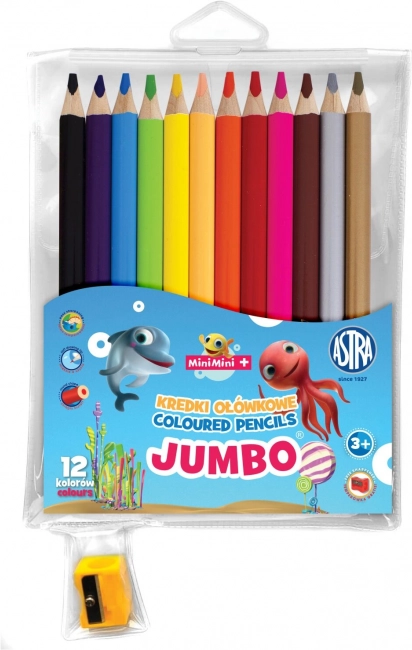 Astra цветни моливи Mini Mini Jumbo 12 бр. с острилка