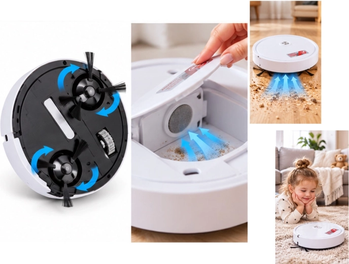 Vacuuming function with dirt container