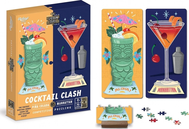 Puzzle Duel cocktail showdown: Piña Colada vs Manhattan 2×70 pieces