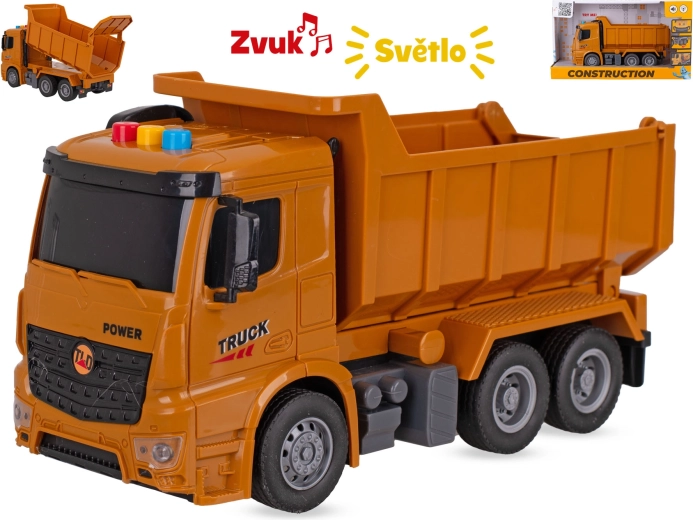 Construction Dump Truck with Flywheel 26 cm with Lights and Sounds