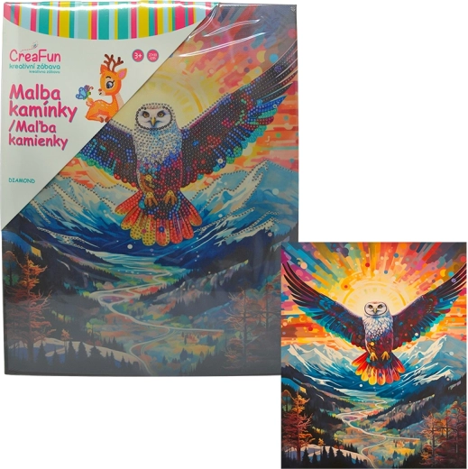 Диамантено рисуване – сова 27 × 33 см