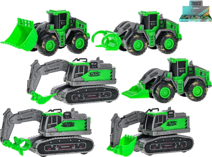 Green construction vehicles with flywheel 11.5 cm