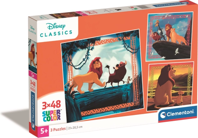 Пъзел Цар Лъв 3×48 части CLEMENTONI
