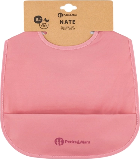 Petite&Mars PU bib Nate dusty rose 6m+