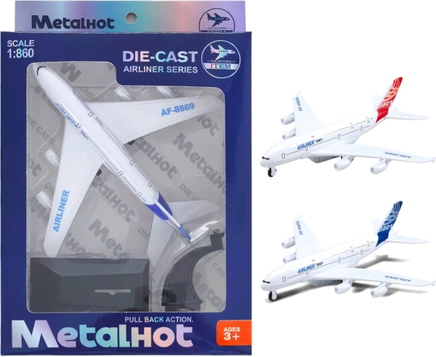 Метален модел на самолет Airliner MetalHot 1:860 със задвижване с обратно издърпване