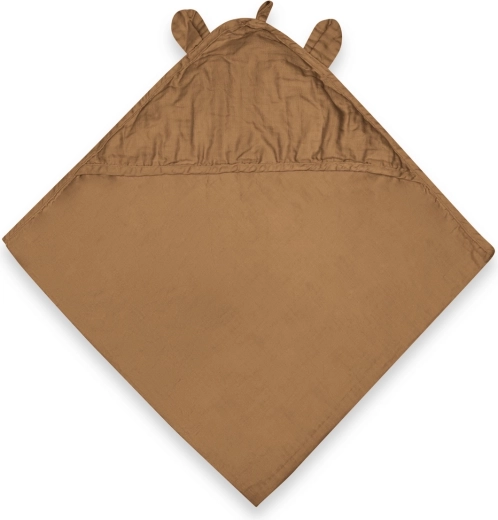 Nuuroo Danila muslin baby towel with hood iced coffee