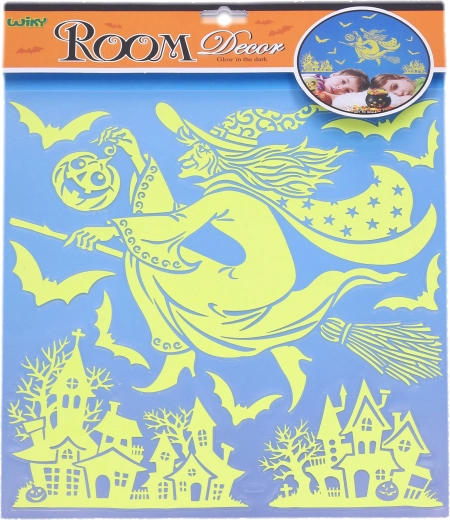 Glow-in-the-dark wall stickers Witch Halloween 38 × 31 cm