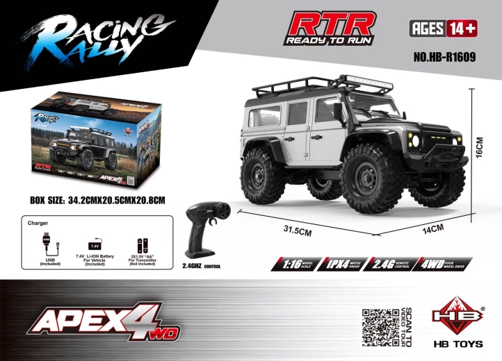 APEX 4 RTR Off-Road RC Car 1:16 Silver