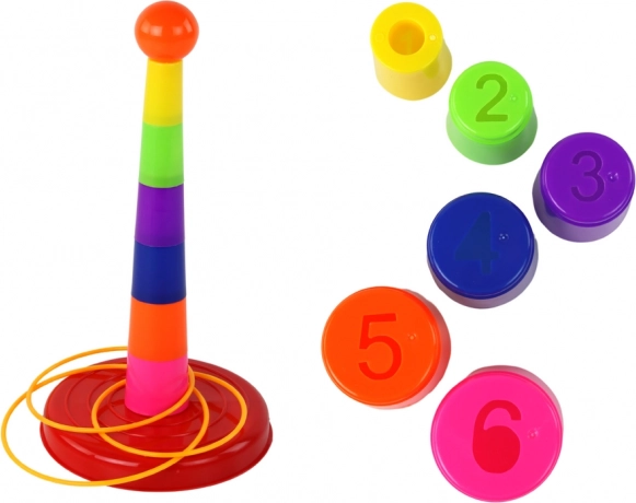Target Toss Game with Cups and Rings