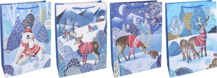Christmas Gift Bag M 26 × 32 × 10 cm - 1 piece