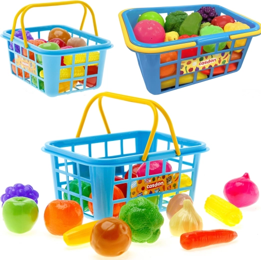 Plastic shopping basket with fruit and vegetables CASDON 21 cm