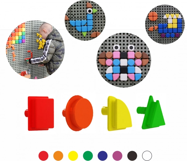 Masterkidz геометрични колчета за STEM табла, 8 цвята, 256 бр.