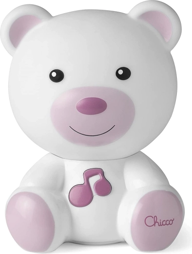 Chicco bear night light with music, pink