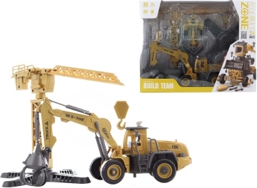 Screw-Together Toy Set with Battery-Powered Crane