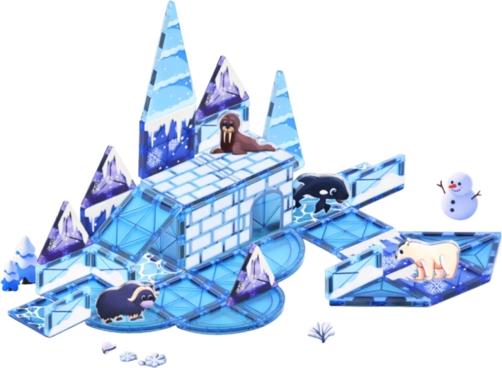Transparent blue panels like ice