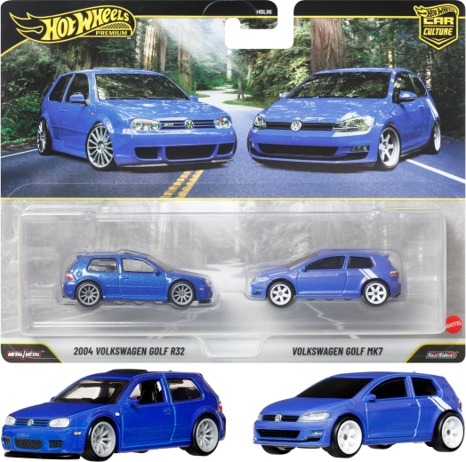 Hot Wheels Premium комплект от 2 коли Volkswagen Golf R32 (2004) и Golf MK7