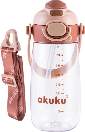 Akuku school bottle with straw 480 ml mocha