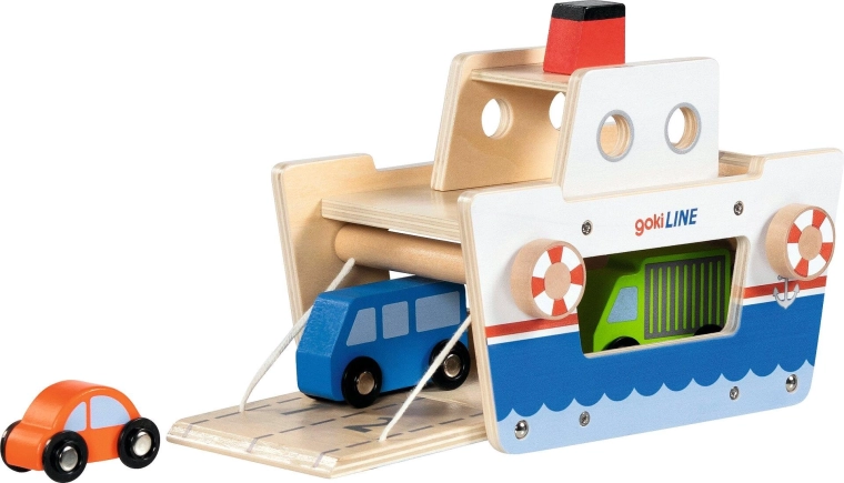 Includes 3 wooden vehicles