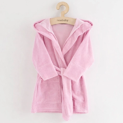 Children’s terry bathrobe with hood New Baby, pink, size 104/110