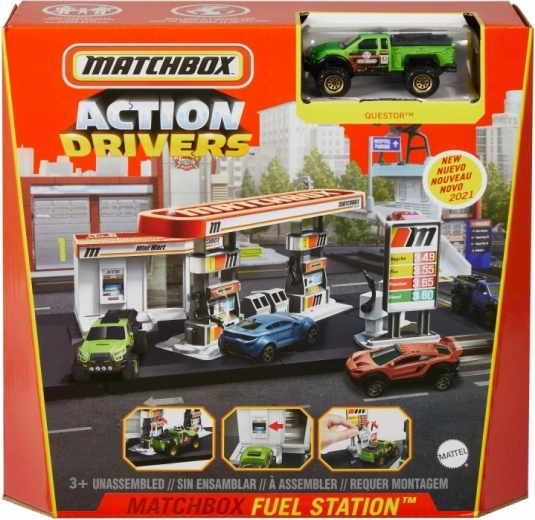 Matchbox Action Drivers бензиностанция с количка Questor