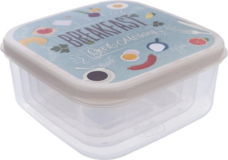 Playful Breakfast motif and snug-fitting lid