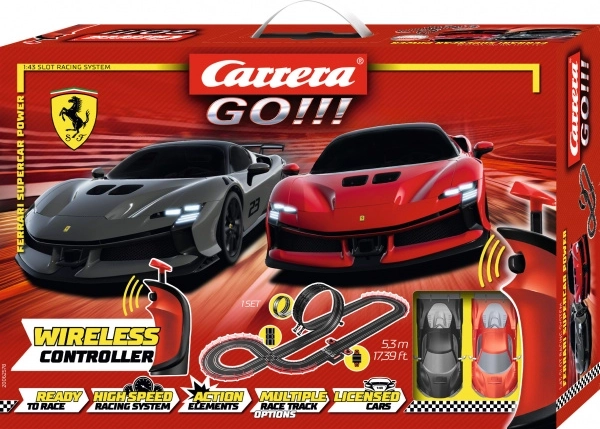 Carrera GO slot car track Ferrari Supercar Power 5.3 m with wireless controllers