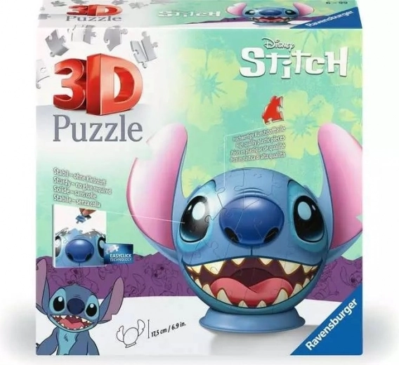 Ravensburger 3D пъзел топка Stitch с уши