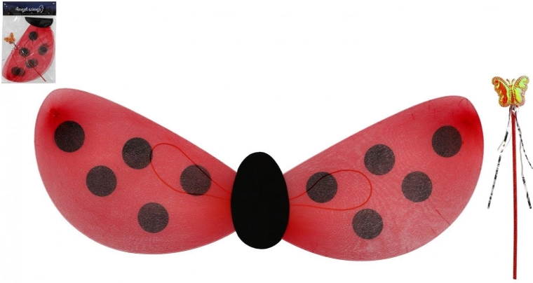 Ladybug wings with magic wand for kids