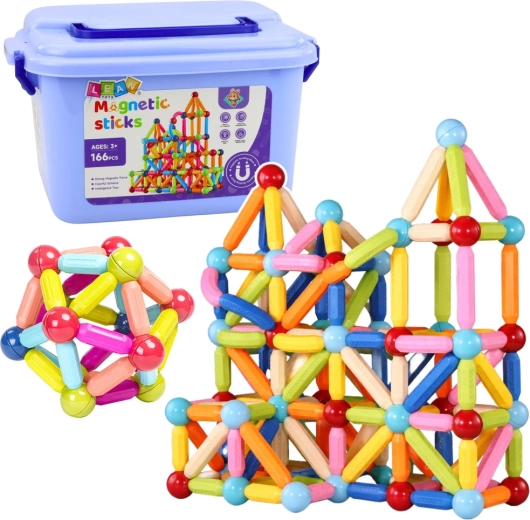 3D Magnetic Building Set in a Box, 166 Pieces