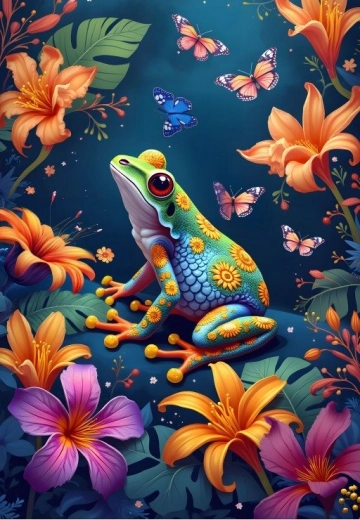Frog and Butterflies Puzzle 1000 Pieces