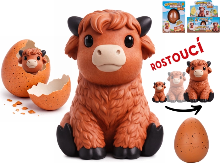 Hatching and Growing Scottish Highland Cattle Figurine