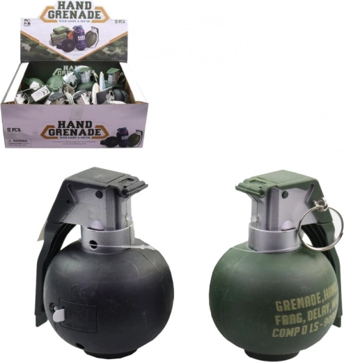 Children's hand grenade-shaped pendant with light and sound - 1 piece