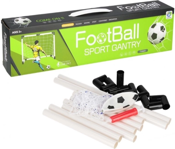 Kids’ soccer goal with net, ball, and hand pump