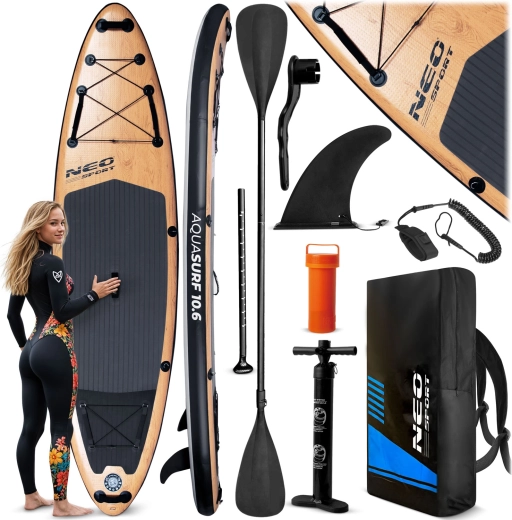 Neo-Sport Aquasurf 10’6 надуваем SUP падълборд 320 × 84 × 15 см