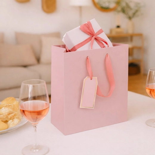 Satin ribbon handles for comfortable carrying