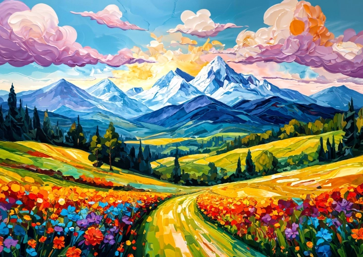Enjoy Flower Valley Puzzle 1000 Pieces