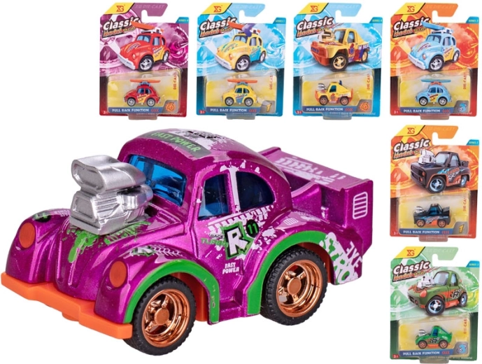 Sporty metal toy car with pull-back drive 5 cm