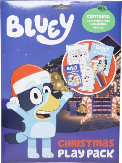 Bluey Christmas Coloring Set with Colored Pencils