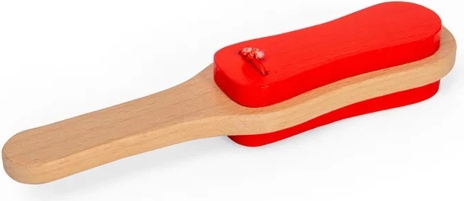 Bigjigs Toys дървени кастанети с дръжка