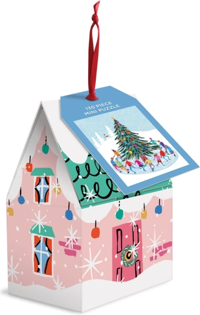 GALISON Puzzle Ice Skating Around the Christmas Tree – 130 Pieces