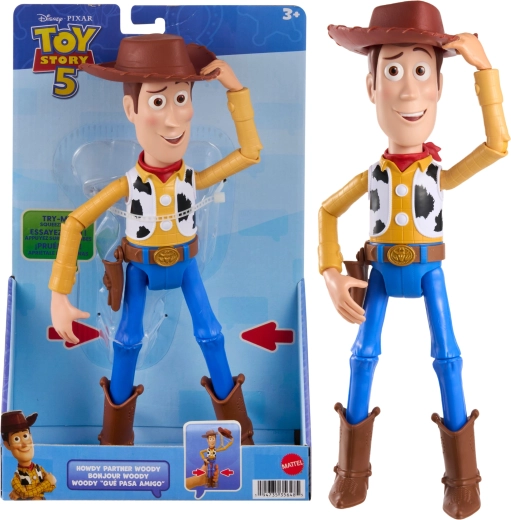 Фигурка Уди от Disney Toy Story 5 с функция за сваляне на шапката, 31 см