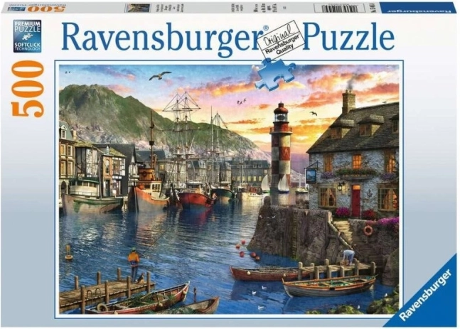 Пъзел Ravensburger Изгрев в пристанището – 500 части