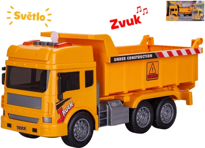 Construction Dump Truck with Friction Motor, Light and Sound, 27 cm