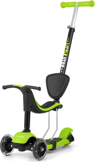 Milly Mally Little Star green 3-in-1 three-wheel scooter
