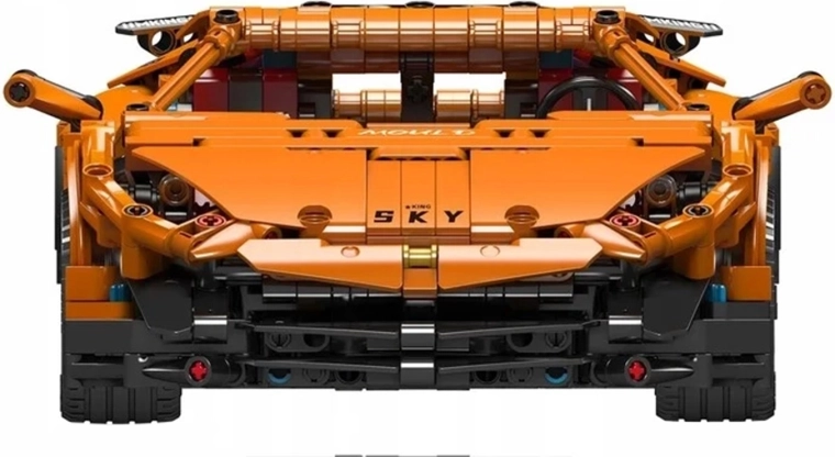 Mould King remote-controlled orange sports car construction set, 1620 pieces