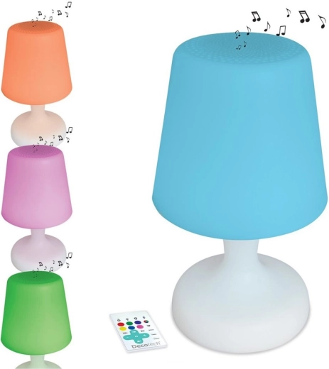 Водоустойчива LED настолна лампа с Bluetooth високоговорител и дистанционно управление