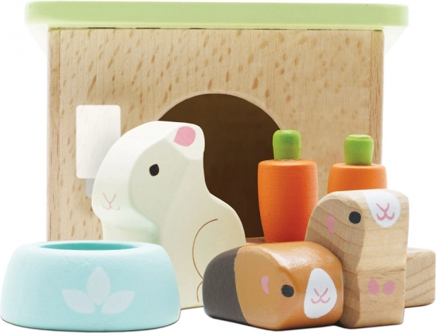 Дървен комплект зайче и морски свинчета LE TOY VAN
