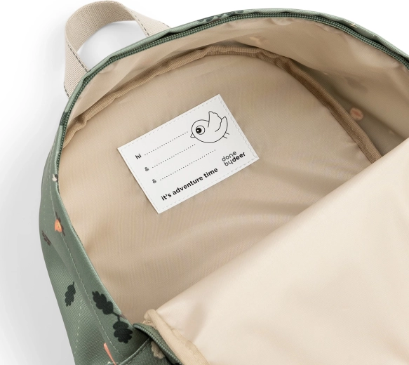 Name tag inside the backpack